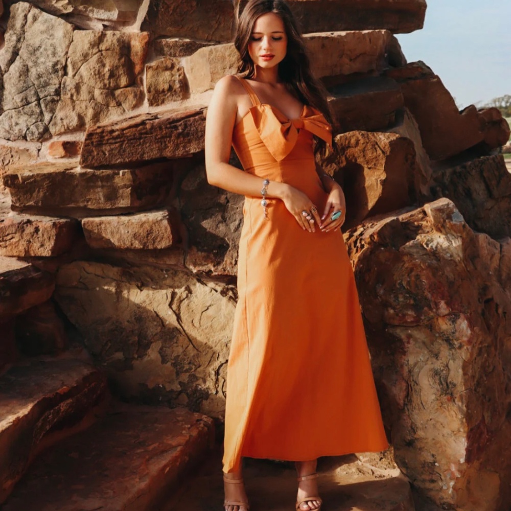Orange bow dress